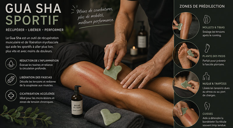 Gua Sha récupération musculaire sportif